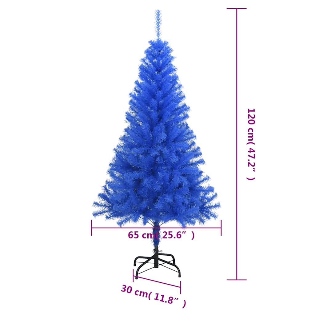 Albero di Natale Artificiale con Base Blu 120 cm PVC 329181