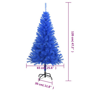Albero di Natale Artificiale con Base Blu 120 cm PVC 329181