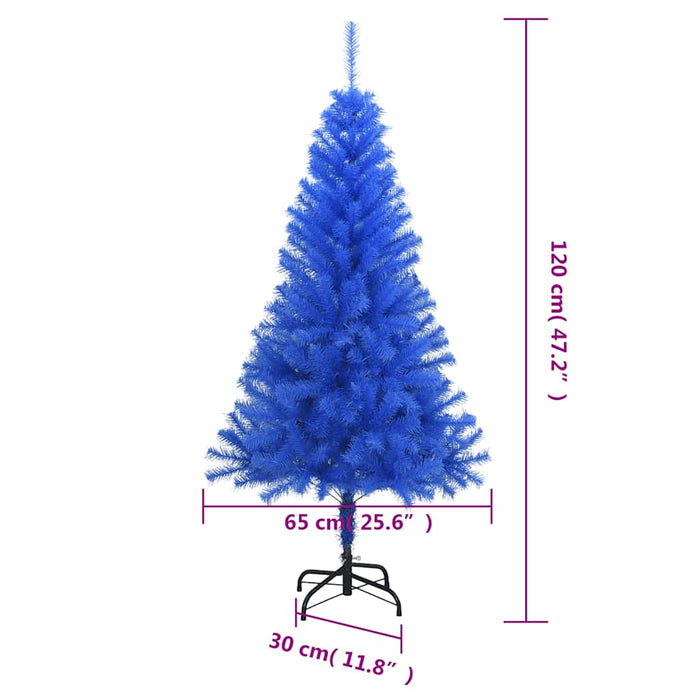 Albero di Natale Artificiale con Base Blu 120 cm PVC 329181