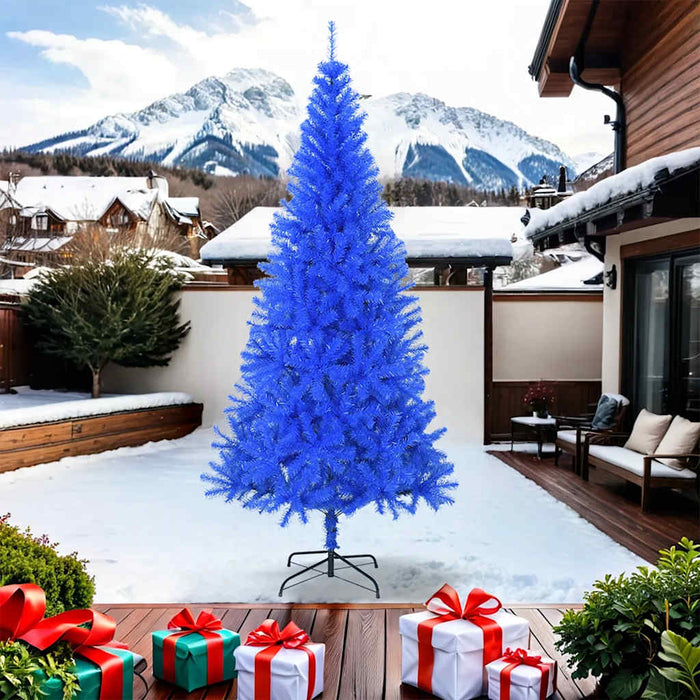 Albero di Natale Artificiale con Base Blu 240 cm PVC 329182