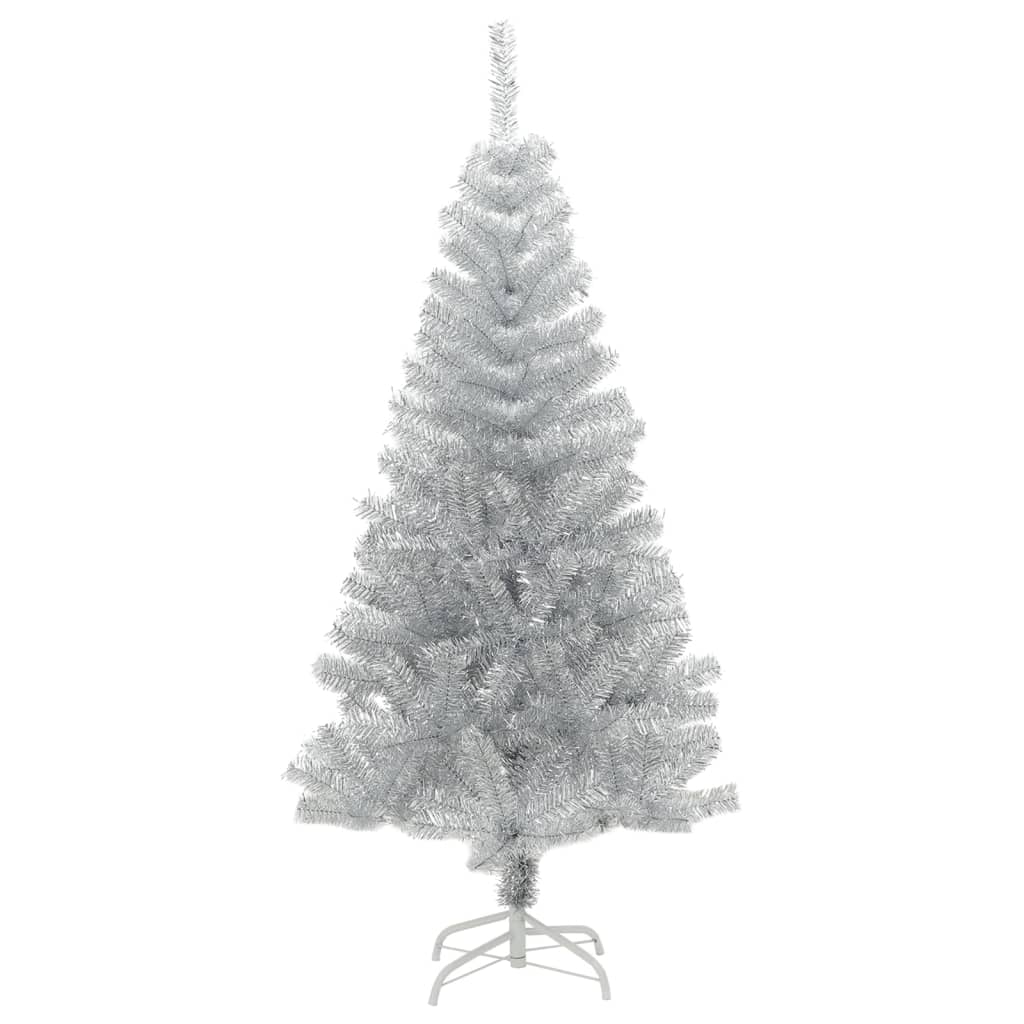 Albero di Natale Artificiale con Supporto Argento 120 cm PET 329187