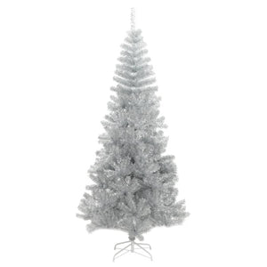 Albero di Natale Artificiale con Supporto Argento 240 cm PET