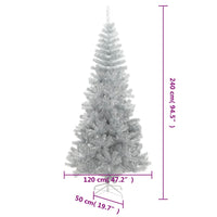 Albero di Natale Artificiale con Supporto Argento 240 cm PET 329188