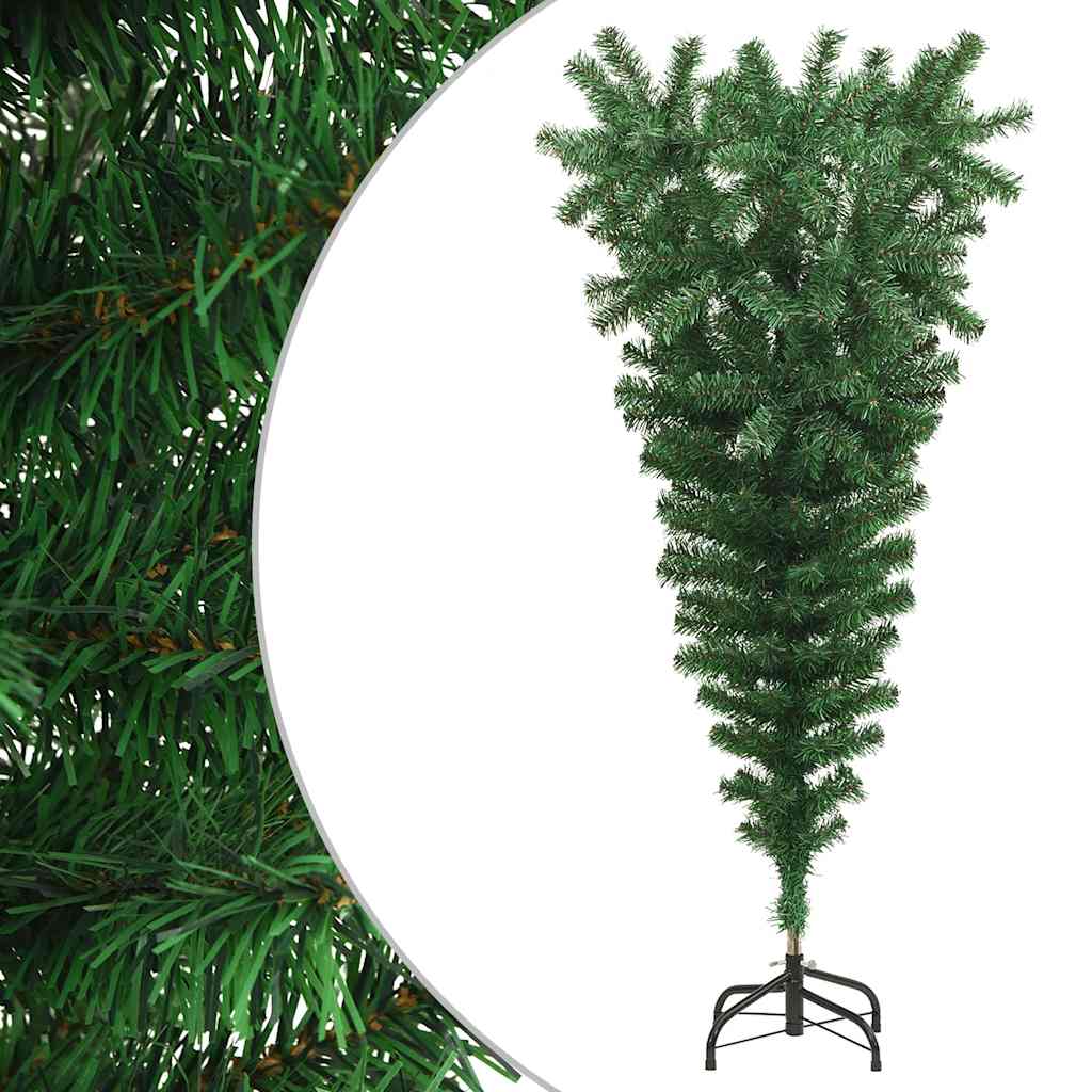Albero di Natale Artificiale Capovolto con Supporto Verde 120 cm PVC cod mxl 19637