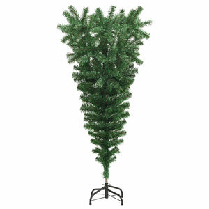 Albero di Natale Artificiale Capovolto con Supporto Verde 120 cm PVC cod mxl 19637