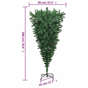 Albero di Natale Artificiale Capovolto con Supporto Verde 180 cm PVC 329174