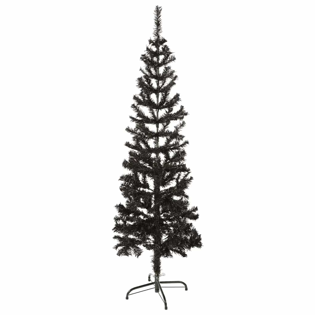 Albero di Natale Sottile-Albero Natalizio-Decorazioni natalizie Nero 150 cm