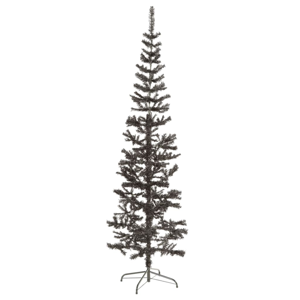 Albero di Natale Sottile-Albero Natalizio-Decorazioni natalizie Nero 180 cm