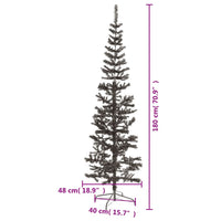 Albero di Natale Sottile Nero 180 cm 329219