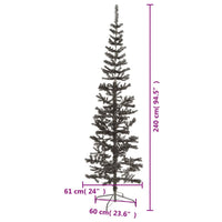 Albero di Natale Sottile Nero 240 cm 329221