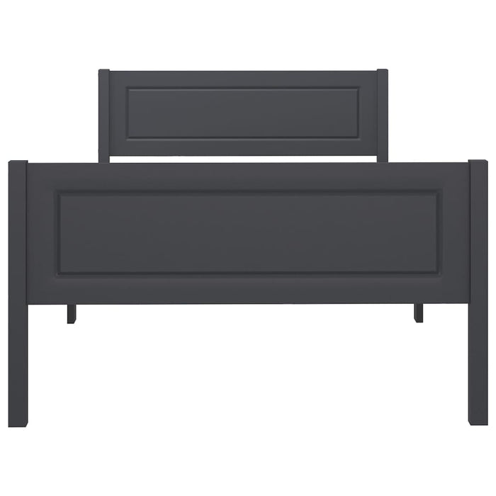 Giroletto senza Materasso Grigio 90x200 cm Legno Massello Pino 322124