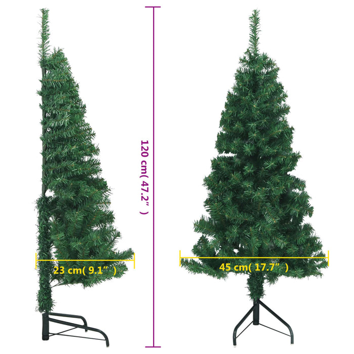 Albero di Natale Artificiale ad Angolo con Supporto Verde 120 cm PVC 329162