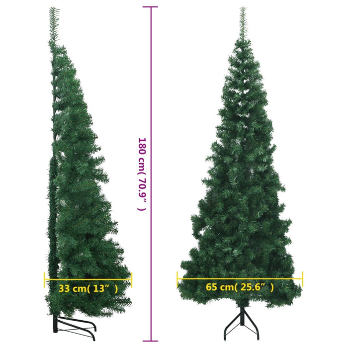 Albero di Natale Artificiale ad Angolo con Supporto Verde 180 cm PVC 329164