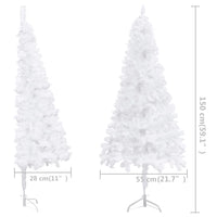 Albero di Natale Artificiale ad Angolo Bianco 150 cm PVC 329168