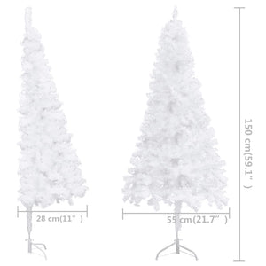 Albero di Natale Artificiale ad Angolo Bianco 150 cm PVC 329168