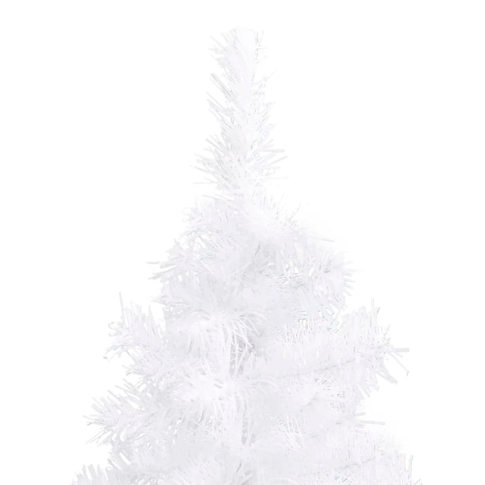 Albero di Natale Artificiale-Albero Natalizio ad Angolo Bianco 240 cm PVC