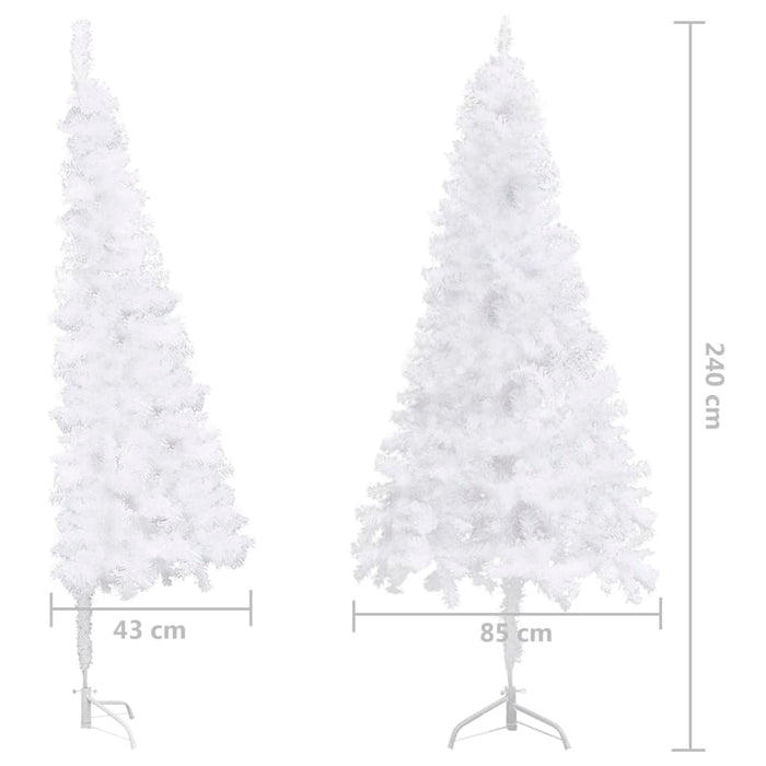Albero di Natale Artificiale ad Angolo Bianco 240 cm PVC 329171