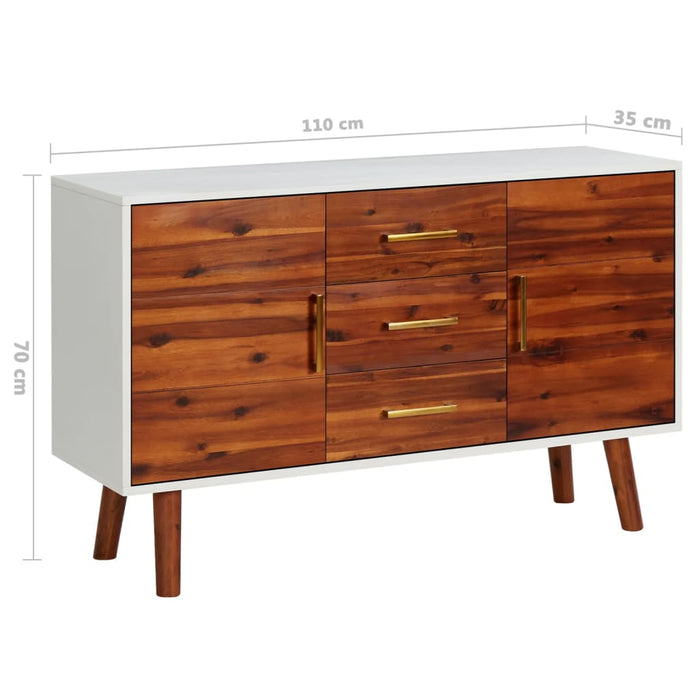 Credenza 110x35x70 cm in Legno Massello di Acacia e MDF 327458