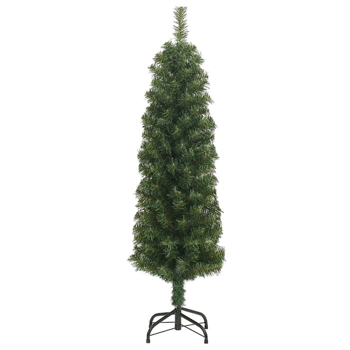 Albero di Natale Artificiale-Albero Natalizio Sottile con Base Verde 120 cm PVC 171430