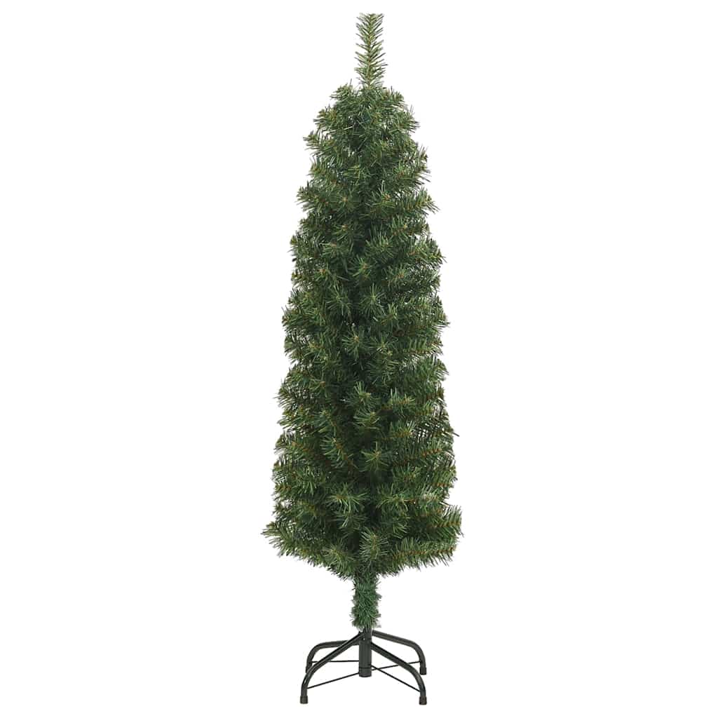 Albero di Natale Artificiale Sottile con Base Verde 120 cm PVC 328480