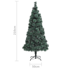 Albero di Natale Artificiale-Albero Natalizio con Supporto Verde 210 cm PET