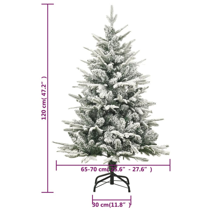 Albero di Natale Artificiale con Neve Verde 120 cm PVC e PE 328492