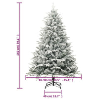 Albero di Natale Artificiale con Neve Verde 150 cm PVC e PE 328493