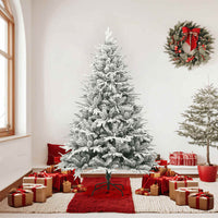 Albero di Natale Artificiale con Neve Verde 180 cm PVC e PE