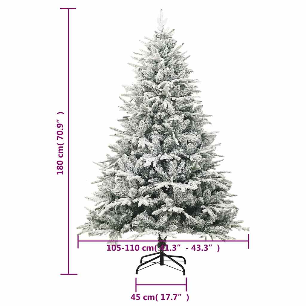 Albero di Natale Artificiale con Neve Verde 180 cm PVC e PE 328494
