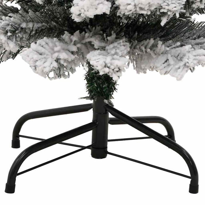 Albero di Natale Sottile con Neve Fioccata Verde 120 cm PVC 329257