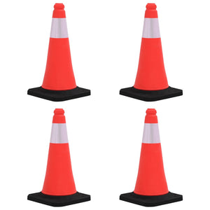 Coni Spartitraffico Riflettenti con Basi Pesanti 4 pz 50 cm cod mxl 68883