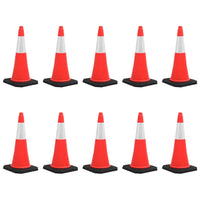 Coni Spartitraffico Riflettenti con Basi Pesanti 10 pz 75 cm cod mxl 78028