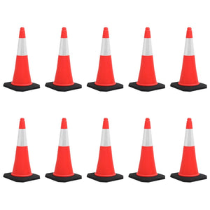 Coni Spartitraffico Riflettenti con Basi Pesanti 10 pz 75 cm cod mxl 78028