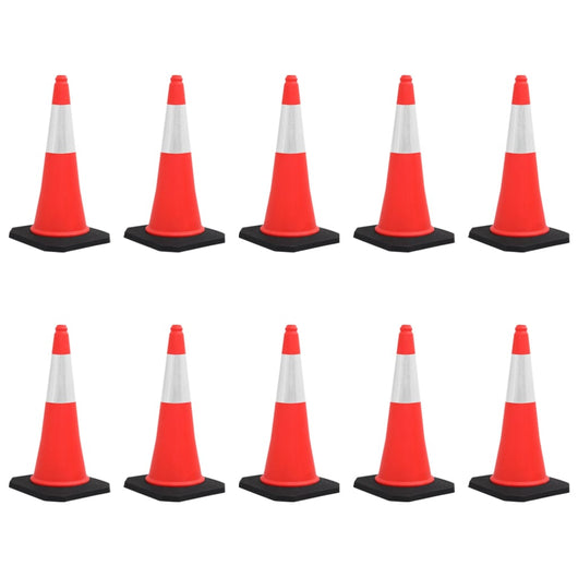 Coni Spartitraffico Riflettenti con Basi Pesanti 10 pz 75 cm cod mxl 78028