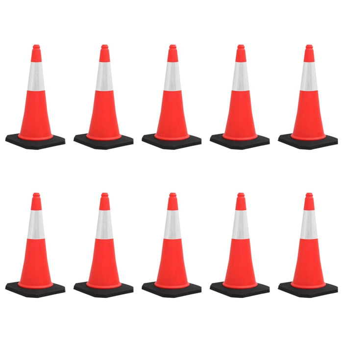 Coni Spartitraffico Riflettenti con Basi Pesanti 10 pz 75 cm cod mxl 78028