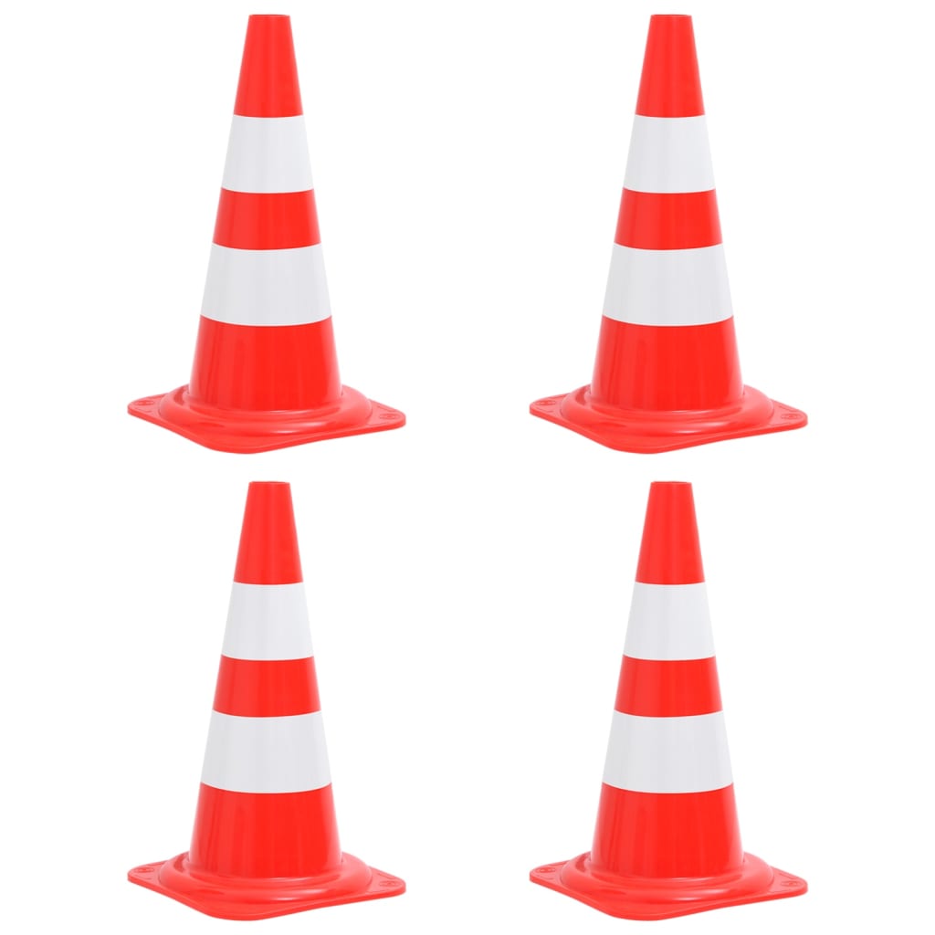 Set Coni Segnaletici Stradali Riflettenti 4pz Rosso Bianco 50cm cod mxl 71011