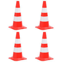 Set Coni Segnaletici Stradali Riflettenti 4pz Rosso Bianco 50cm cod mxl 71011