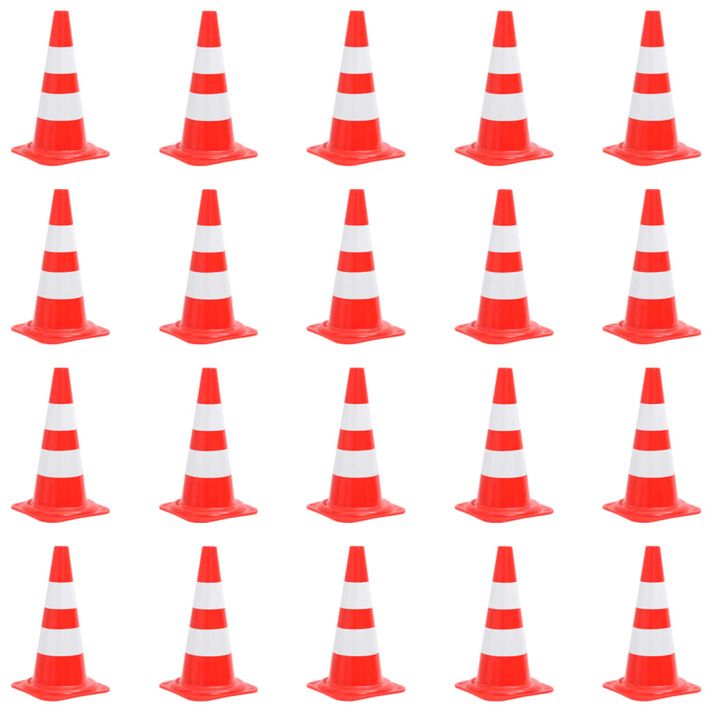 Coni Segnaletici Stradali Riflettenti 20 pz Rosso Bianco 50 cm cod mxl 63248