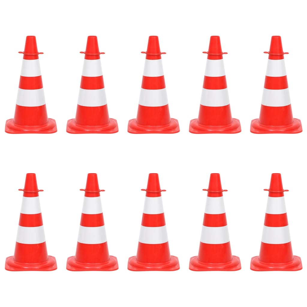 Set Segnaletica Coni Stradali e Catena da 10 m Rosso Bianco 150948