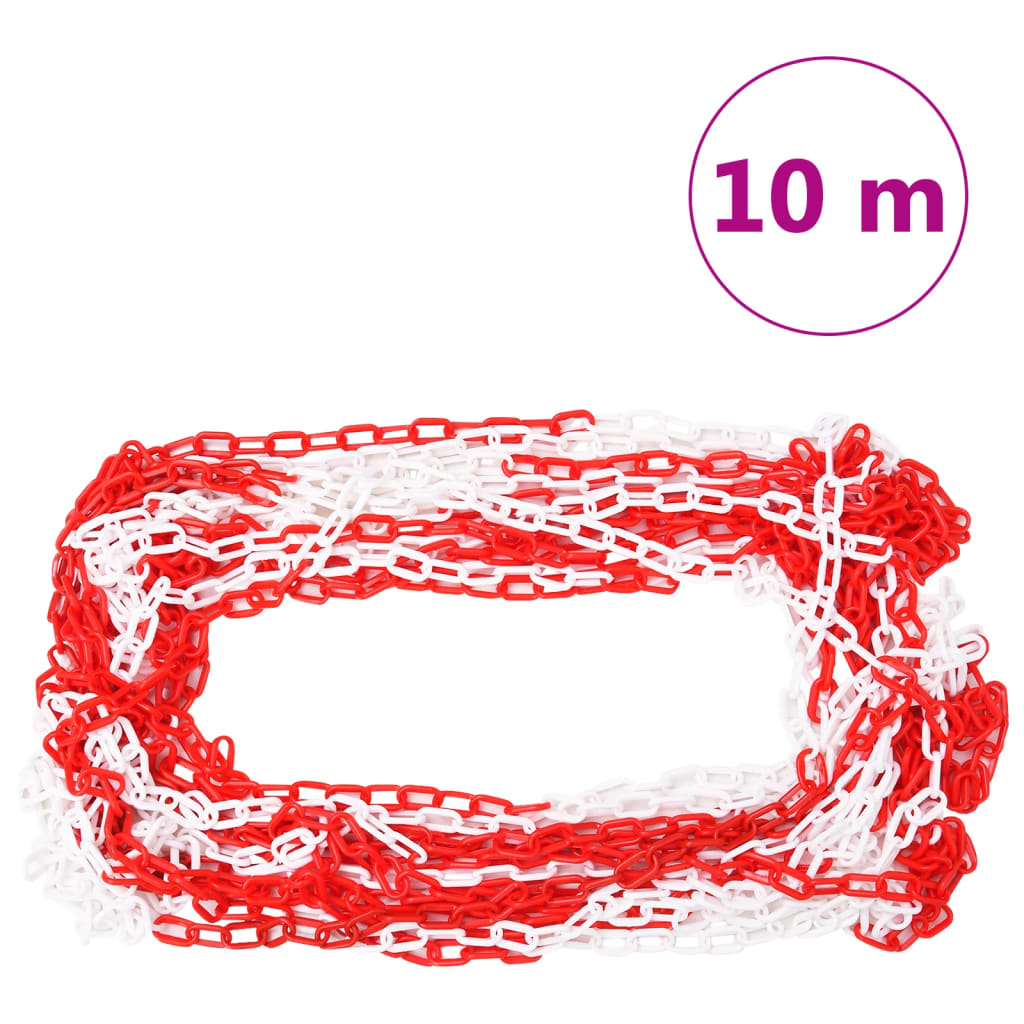 Set Segnaletica Coni Stradali e Catena da 10 m Rosso Bianco 150948