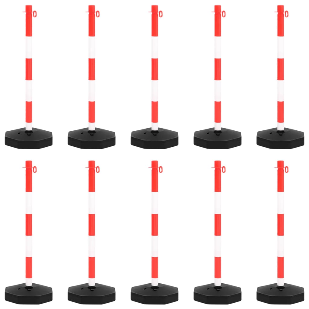 Set di Pali Stradali con Catena in Plastica di 10 m 150955