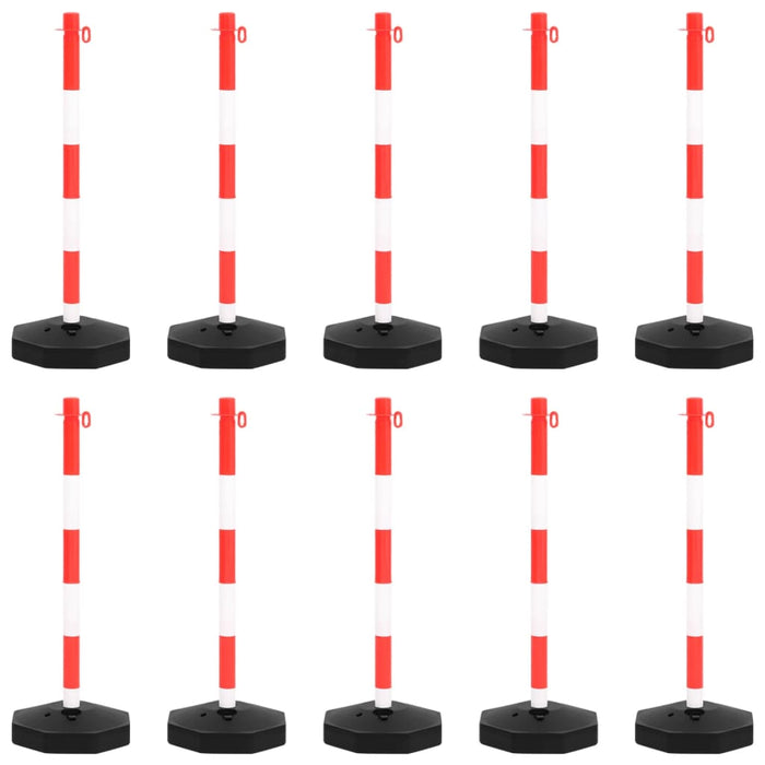 Set di Pali Stradali con Catena in Plastica di 10 m 150955