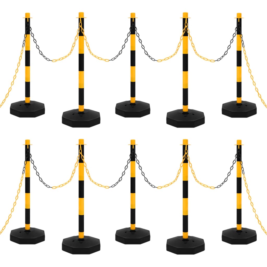 Set di Pali Stradali con Catena in Plastica di 10 m cod mxl 60446