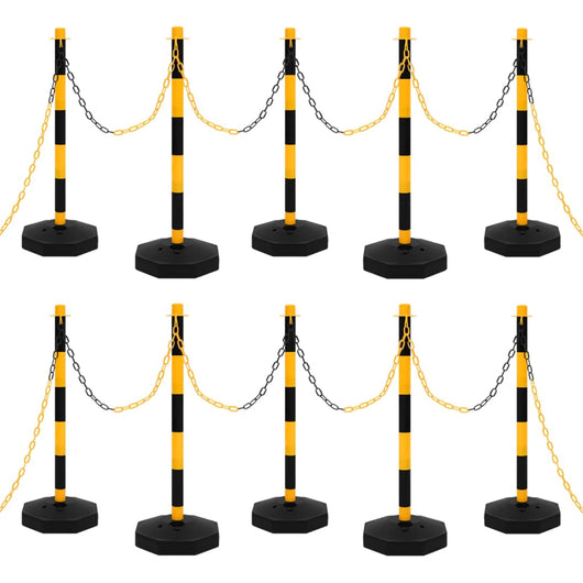 Set di Pali Stradali con Catena in Plastica di 10 m cod mxl 60446