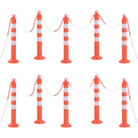 Dissuasori Traffico con Catena 10 pz 75 cm in PE