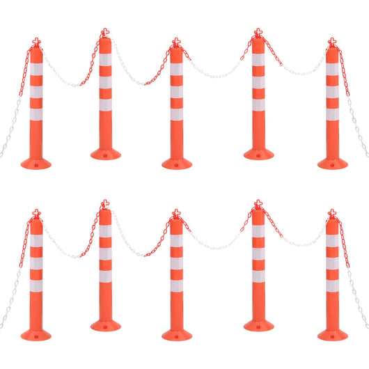 Dissuasori Traffico con Catena 10 pz 75 cm in PE