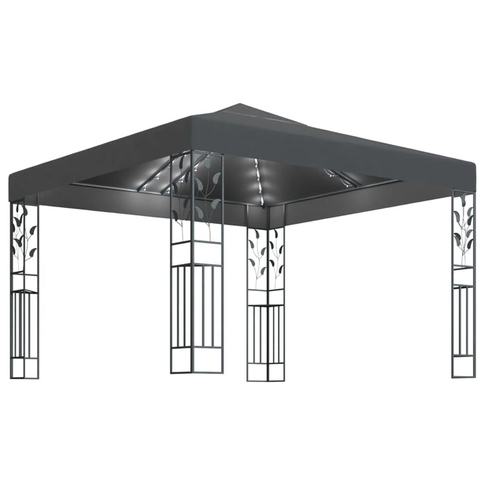 Gazebo con Stringa di Luci LED 3x3 m Antracite 3070296