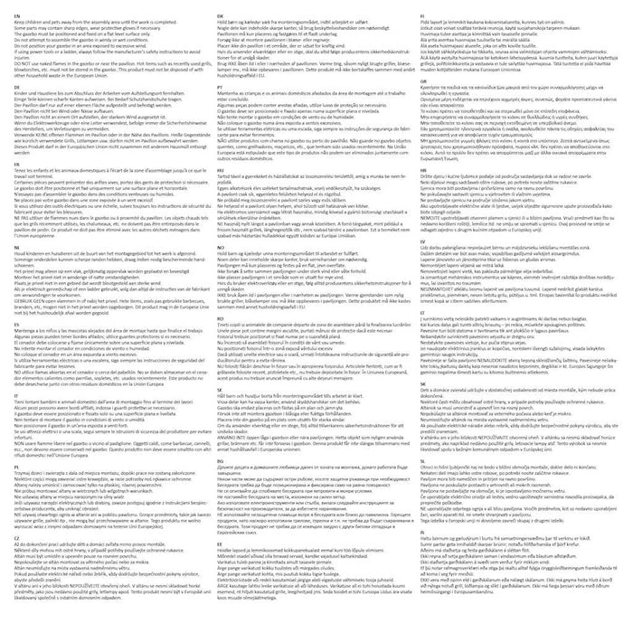 Gazebo con Stringa di Luci LED 3x3 m Rosso Vino 3070297