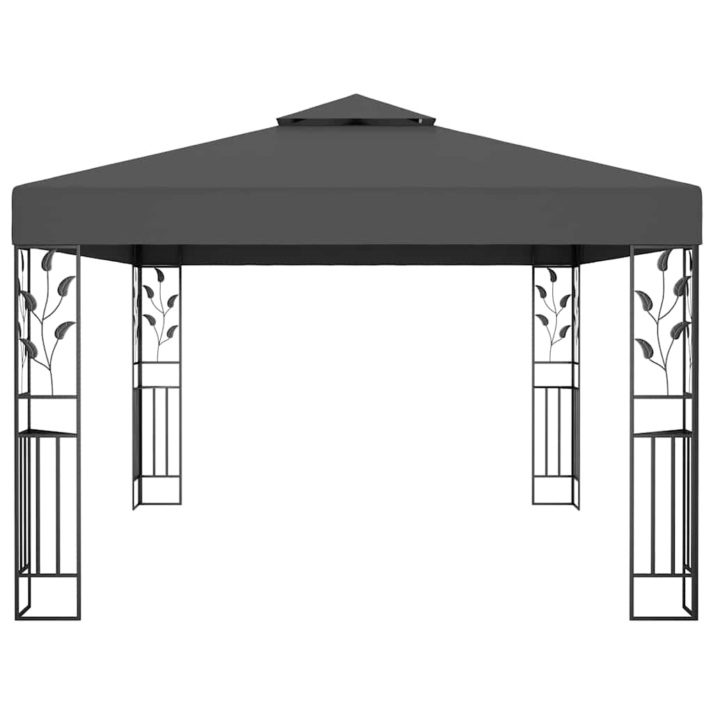 Gazebo con Tetto Doppio e Luci LED 3x4 m Antracite  cod mxl 47178