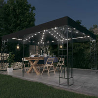 Gazebo con Tetto Doppio e Luci LED 3x4 m Antracite  cod mxl 47178
